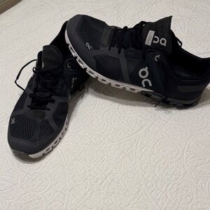 On Running Men's Black and White Athletic Shoes